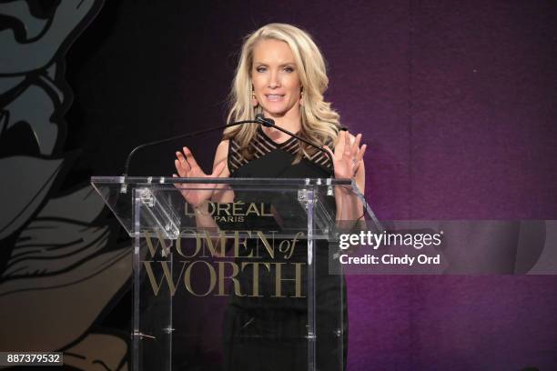 Dana Perino speaks onstage during the L'Oreal Paris Women of Worth Celebration 2017 on December 6, 2017 in New York City.