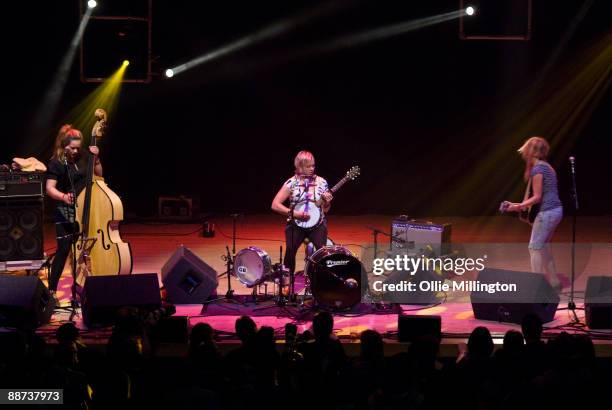 Stella Bondesson, Greta Bondesson and Sunniva Bondesson of Baskey perform on stage on day 2 of the Big Session Festival at De Montfort Hall And...