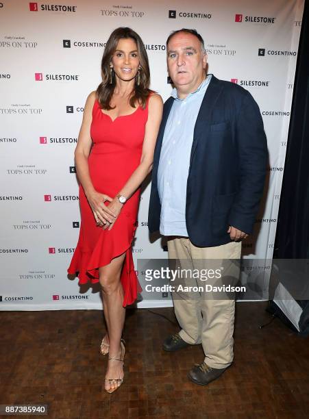 Chef Jose Andres and Cindy Crawford attend Art Basel Miami Beach 2017 - Eduardo Cosentino & Cindy Crawford Co-Host Exclusive Dinner With Chef Jose...