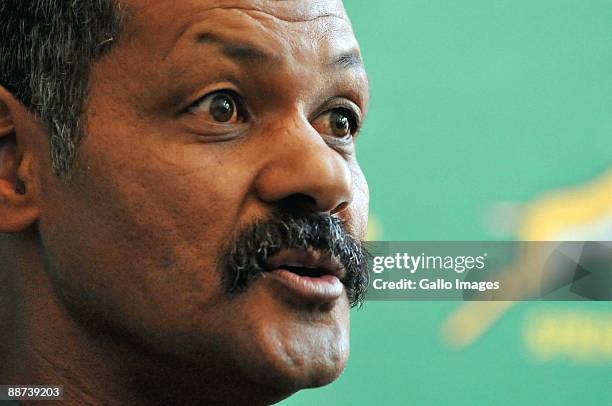 Coach Peter de Villiers attends the South Africa press conference at the Sun Square Hotel in Fourways on June 29, 2009 in Johannesburg, South Africa.