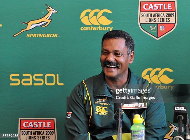 Coach Peter de Villiers attends the South Africa press conference at the Sun Square Hotel in Fourways on June 29, 2009 in Johannesburg, South Africa.