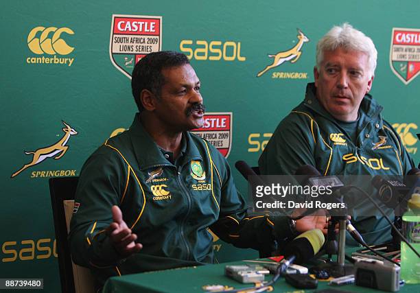 Peter de Villiers, the South Africa head coach addresses the media at a South Africa press conference held at the Sun Square Hotel in Fourways on...