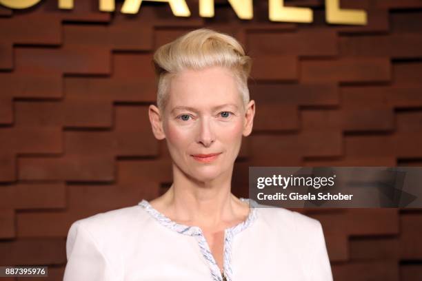 Tilda Swinton during the Chanel "Trombinoscope" Collection des Metiers d'Art 2017/18 photo call at Elbphilharmonie on December 6, 2017 in Hamburg,...