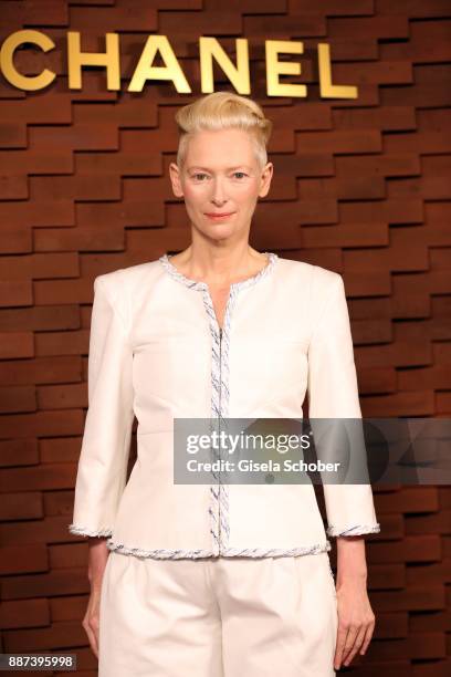 Tilda Swinton during the Chanel "Trombinoscope" Collection des Metiers d'Art 2017/18 photo call at Elbphilharmonie on December 6, 2017 in Hamburg,...