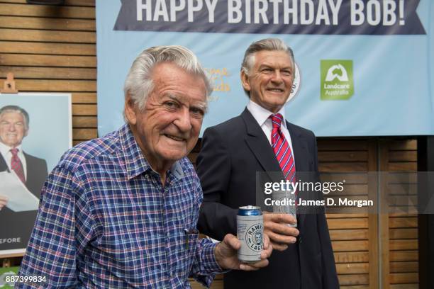 Former Australian Prime Minister Bob Hawke unveiled his re-moulded wax hand on December 7, 2017 in Sydney, Australia. In an Australian first, Madame...