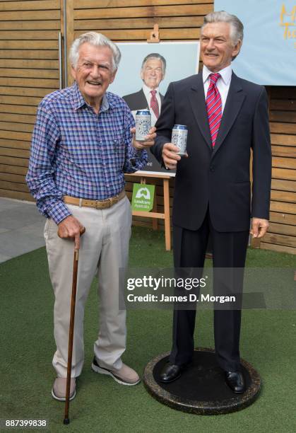 Former Australian Prime Minister Bob Hawke unveiled his re-moulded wax hand on December 7, 2017 in Sydney, Australia. In an Australian first, Madame...