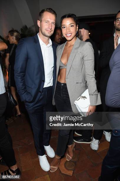 Brendan Fallis and Hannah Bronfman attend the Artsy Projects Miami x Gucci: Special Thanks to Bombay Sapphire at The Bath Club on December 6, 2017 in...