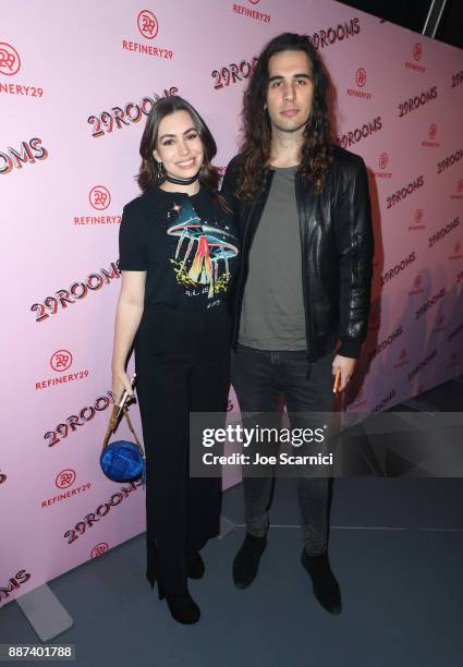 Sophie Simmons and Nick Simmons attend Refinery29 29Rooms Los Angeles: Turn It Into Art Opening Night Party at ROW DTLA on December 6, 2017 in Los...