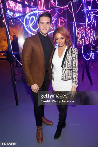 Casey Cott and Vanessa Morgan attend Refinery29 29Rooms Los Angeles: Turn It Into Art Opening Night Party at ROW DTLA on December 6, 2017 in Los...