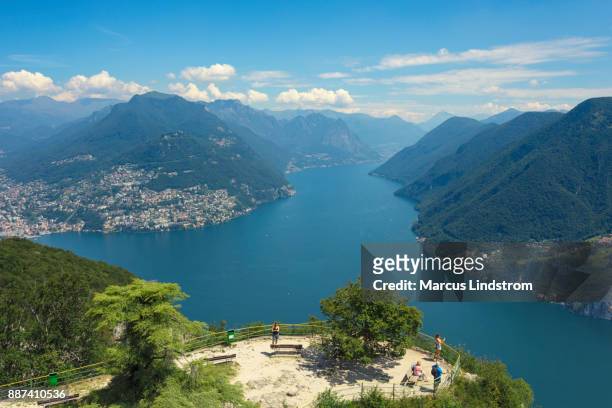 viewpoint over lake lugano - san salvador stock pictures, royalty-free photos & images