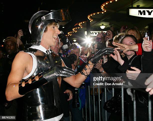 Actor Sacha Baron Cohen greets fans at the Australian premiere of 'Bruno' at the State Theatre on June 29, 2009 in Sydney, Australia.