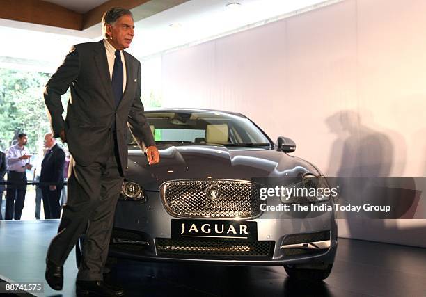 Tata group chief Ratan Tata at the launch of Jaguar, Land Rover brands, in Mumbai on June 28, 2009.