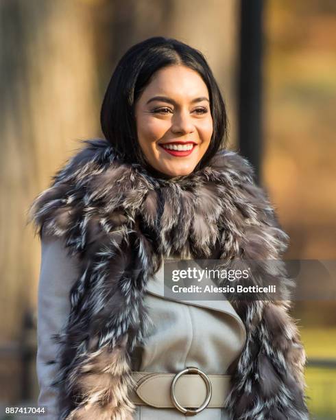 Vanessa Hudgens is seen on set of 'Second Act' on December 6, 2017 in New York, New York.