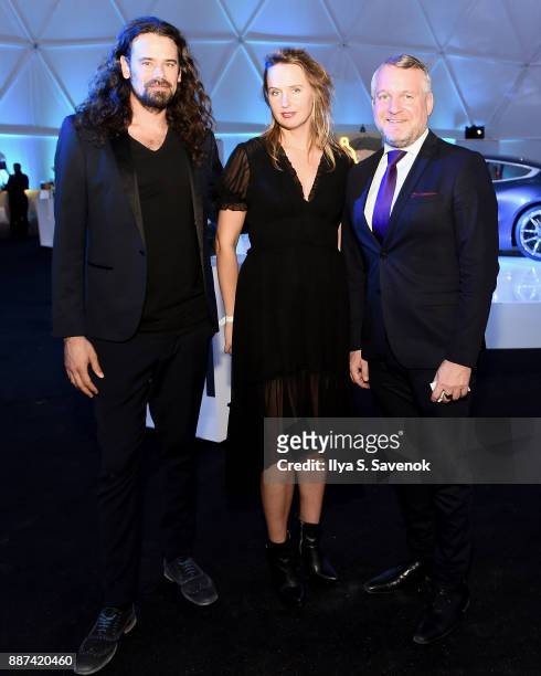 Studio Drift artists Ralph Nauta and Lonneke Gordijn, and Head of BMW Group Cultural Engagement Thomas Girst attend the World Premiere Of FRANCHISE...