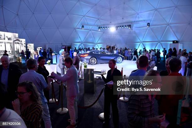 View of the crowd at the World Premiere Of FRANCHISE FREEDOM - A Flying Sculpture By Studio Drift In Partnership With BMW at The Faena Art Dome on...