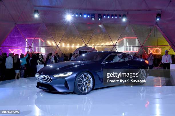 View of the BMW Concept 8 Series at the World Premiere Of FRANCHISE FREEDOM - A Flying Sculpture By Studio Drift In Partnership With BMW at The Faena...