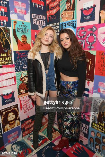 Peyton List and Krissy Saleh attend Refinery29 29Rooms Los Angeles: Turn It Into Art Opening Night Party at ROW DTLA on December 6, 2017 in Los...