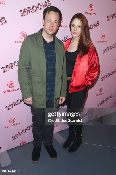 Hugh Scott and Emily Tremaine attend Refinery29 29Rooms Los Angeles: Turn It Into Art Opening Night Party at ROW DTLA on December 6, 2017 in Los...