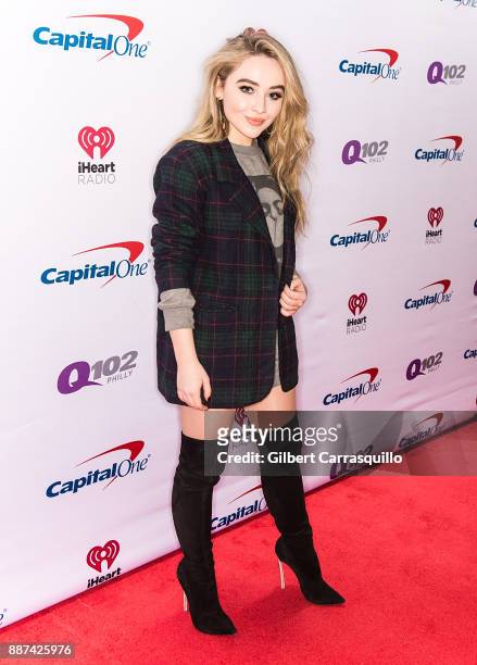 Singer/actress Sabrina Carpenter attends Q102's Jingle Ball 2017 Presented by Capital One at Wells Fargo Center on December 6, 2017 in Philadelphia,...