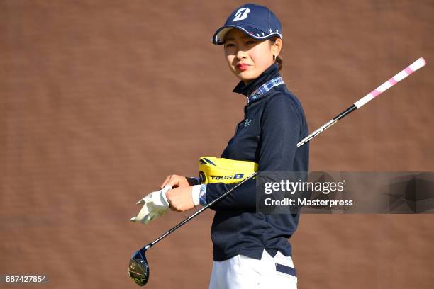 Rei Matsuda of Japan looks on during the first round of the LPGA Rookie Tournament at Great Island Club on December 7, 2017 in Chonan, Chiba, Japan.