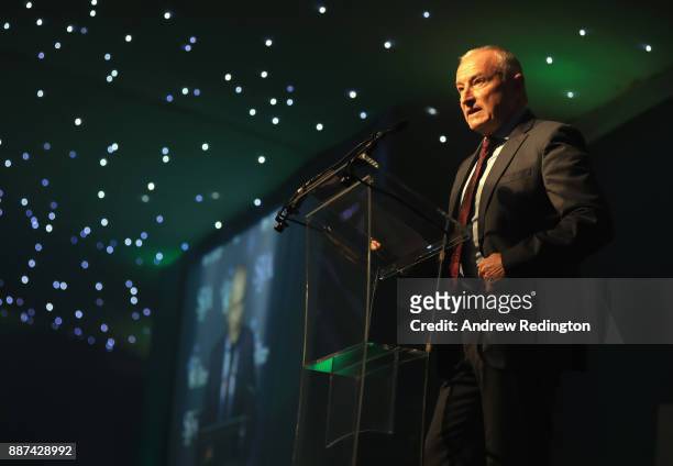 Jim Rosenthal, presenter, is pictured during The SJA British Sports Awards 2017 at the Tower of London on December 6, 2017 in London, England.