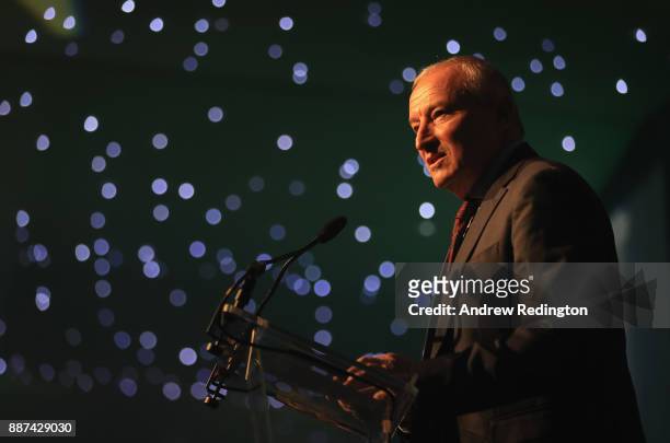 Jim Rosenthal, presenter, is pictured during The SJA British Sports Awards 2017 at the Tower of London on December 6, 2017 in London, England.