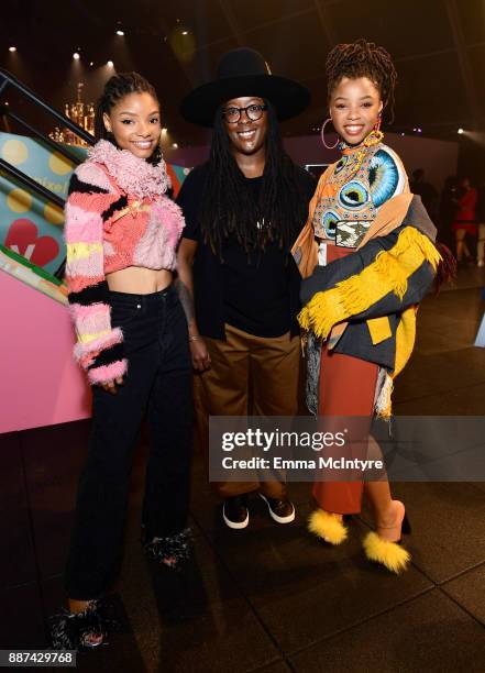 Halle Bailey, Nina Chanel Abney, and Chloe Bailey attend Refinery29 29Rooms Los Angeles: Turn It Into Art Opening Night Party at ROW DTLA on December...