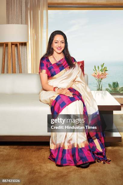 Bollywood actor and politician Hema Malini during an exclusive interview with HT Brunch-Hindustan Times, at the JW Marriott, on November 20, 2017 in...