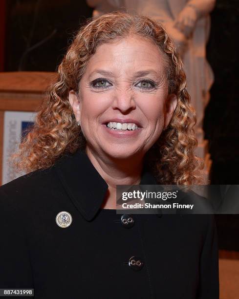 Representative Debbie Wasserman Schultz attends the Congressional Hispanic Caucus Institute Holiday Reception benefitting Puerto Rico youth at the...