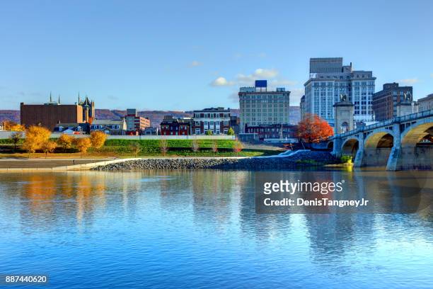 downtown wilkes-barre pennsylvania skyline - pennsylvania stock pictures, royalty-free photos & images