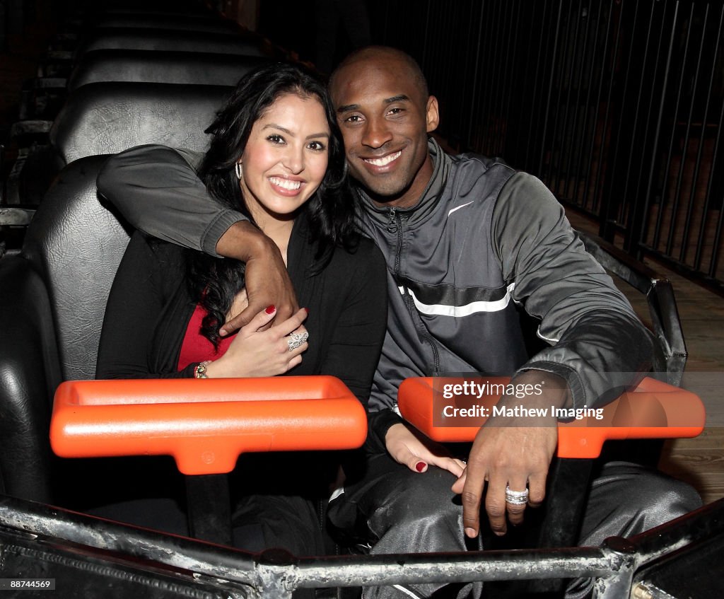 Kobe Bryant Visits Six Flags Magic Mountain