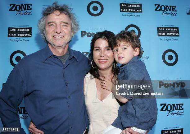 Director Curtis Hanson, festival director Rebecca Yeldham and their son attend the 2009 Los Angeles Film Festival's closing night screening of...