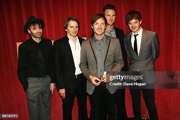 Ciaran Jeramiah, Kevin Jerimiah, Dan Gillespie, Paul Stewart and Richard Jones of The Feeling attend the European premiere of 'Public Enemies' held...