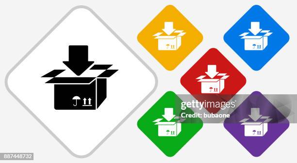box input color diamond vector icon - input stock illustrations