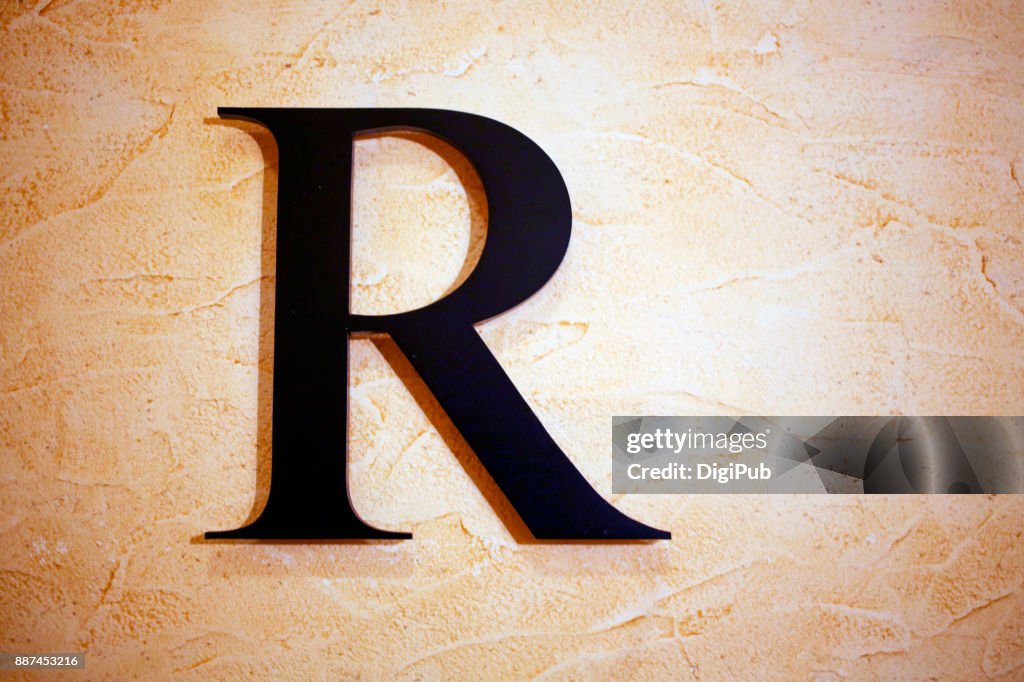 Capital Letter "R" on the Wall