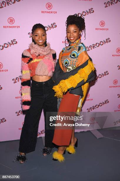 Halle Bailey and Chloe Bailey attend Refinery29 29Rooms Los Angeles: Turn It Into Art at ROW DTLA on December 6, 2017 in Los Angeles, California.