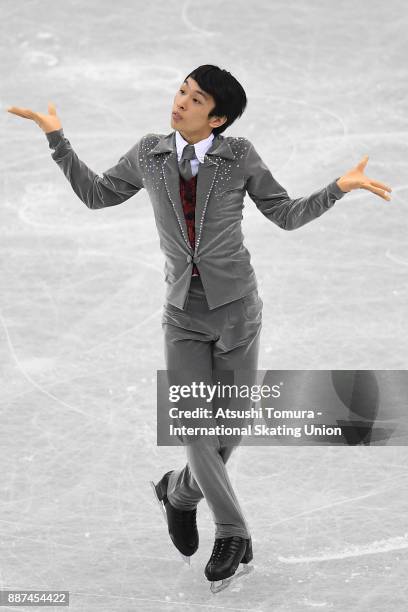 Mitsuki Sumoto of Japan competes in the Junior men Short progam during the ISU Junior & Senior Grand Prix of Figure Skating Final on December 7, 2017...