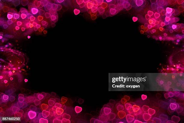 love valentine's background with hearts boheh - valentines background stock pictures, royalty-free photos & images