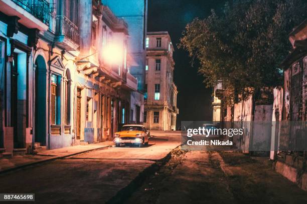 streets of old havana, cuba at dusk - havana city stock pictures, royalty-free photos & images