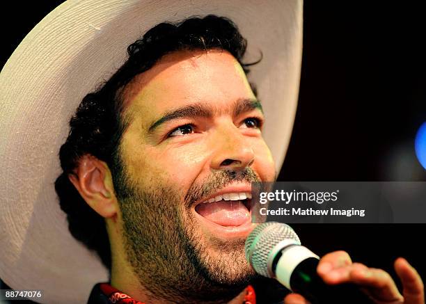 Singer Pablo Montero performs in the Golden Bear Theater at Six Flags Magic Mountain on June 28, 2009 in Valencia, California.