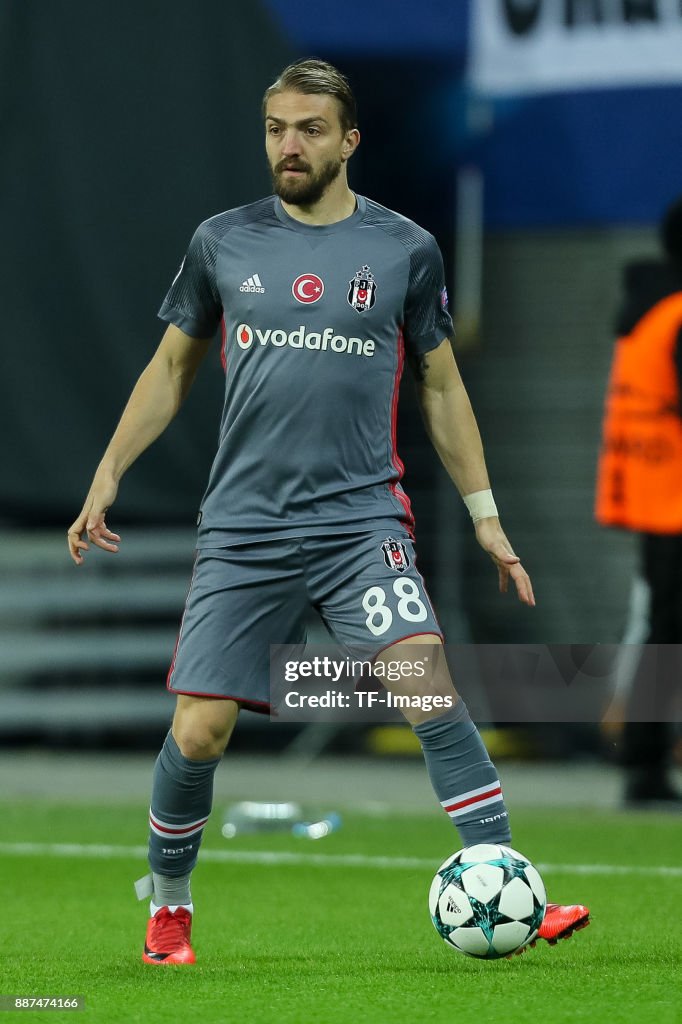 Caner Erkin of Besiktas controls the ball during the UEFA Champions ...