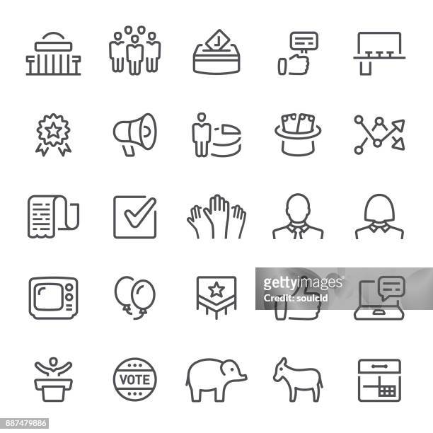 politics icons - political party stock illustrations