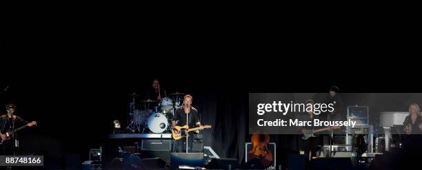 Bruce Springsteen performing on stage on day 3 of Hard Rock Calling in Hyde Park on June 27, 2009 in London, England.