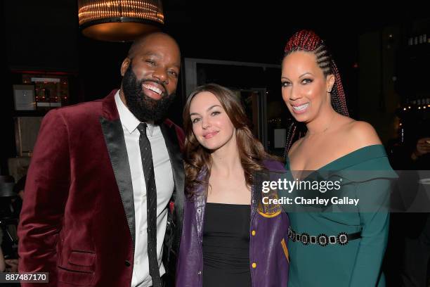 David E. Talbert, Michelle Mylett and Lyn Talbert attend the after party for Special Screening Of Netflix Films' "El Camino Christmas" at ArcLight...