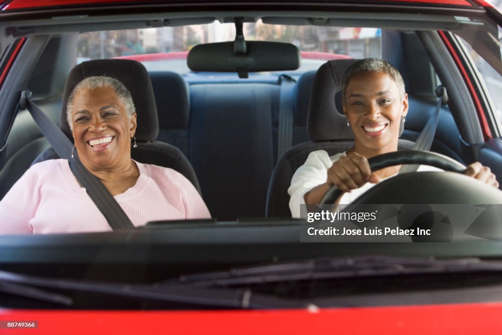 African women driving in car