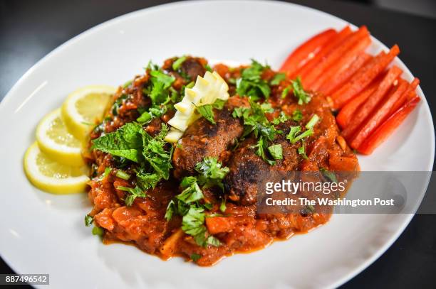 Chef Majed Abdulraheem's Kebab Hindi, Syrian beef meatballs stew, made with Pita Bread dish made with Yellow onions, ground beef, garlic, tomato,...
