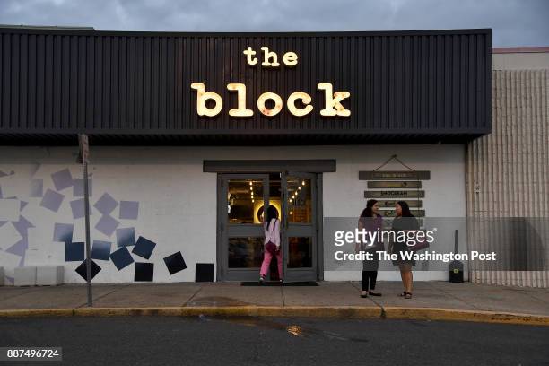 The Block a mini food court in a strip mall houses upscale fast food, gourmet ice cream and donuts and has a bar September 26, 2017 in Annandale, VA.