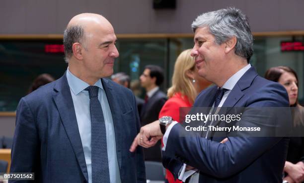 Economic and Financial Affairs, Taxation and Customs Commissioner Pierre Moscovici is talking with the Portuguese Finance Minister Mario Centeno...