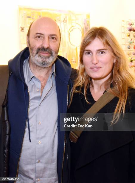 Directors Cedric Klapish and Lola Doillon attend Caroline Faindt Exhibition Preview at Espace Reduit on December 6, 2017 in Paris, France.