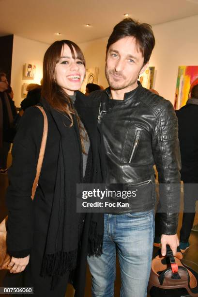 ÊSinger Sorel and Patricia attend Caroline Faindt Exhibition Preview at Espace Reduit on December 6, 2017 in Paris, France.